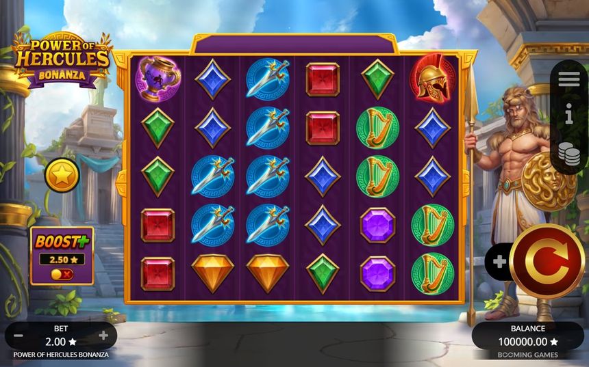 Power of Hercules Bonanza base game grid