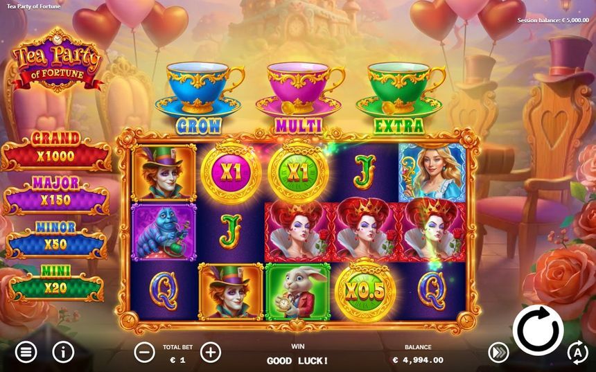 Tea Party of Fortune base game grid