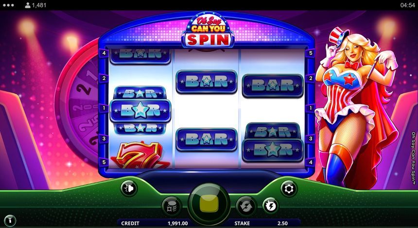 Oh Say Can You Spin base game grid