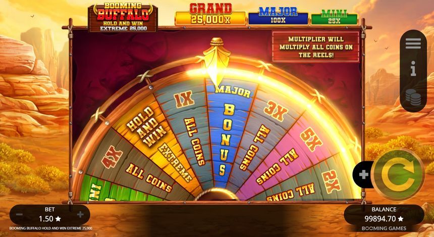 Booming Buffalo Hold and Win Extreme 25,000 screenshot