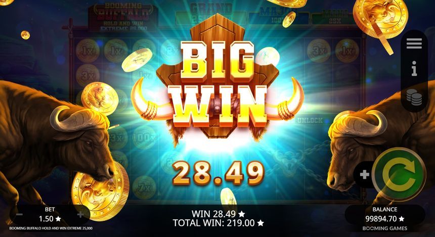 Booming Buffalo Hold and Win Extreme 25,000 screenshot