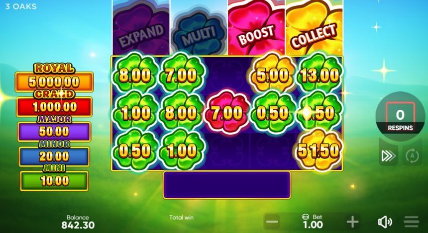 4 Fortune Clovers base game grid