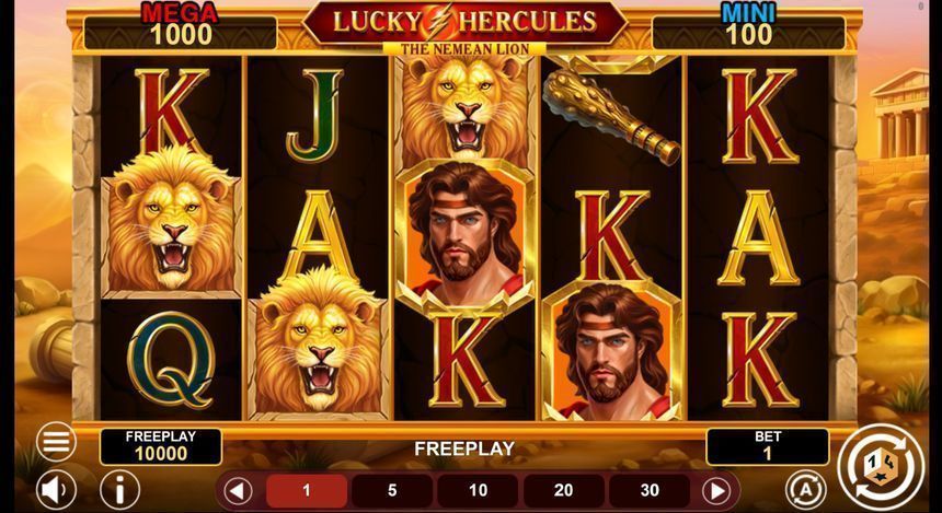 Lucky Hercules base game grid