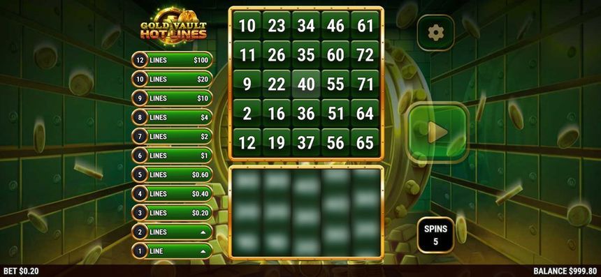 Gold Vault Hot Lines screenshot