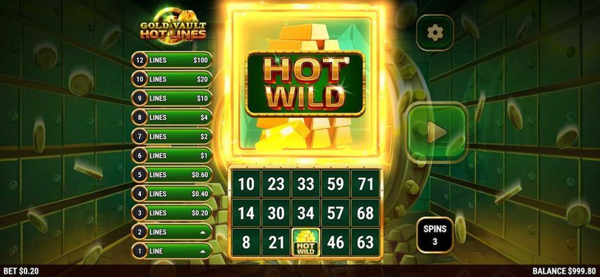 Gold Vault Hot Lines screenshot