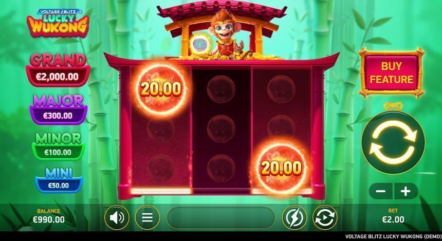 Voltage Blitz: Lucky Wukong base game grid